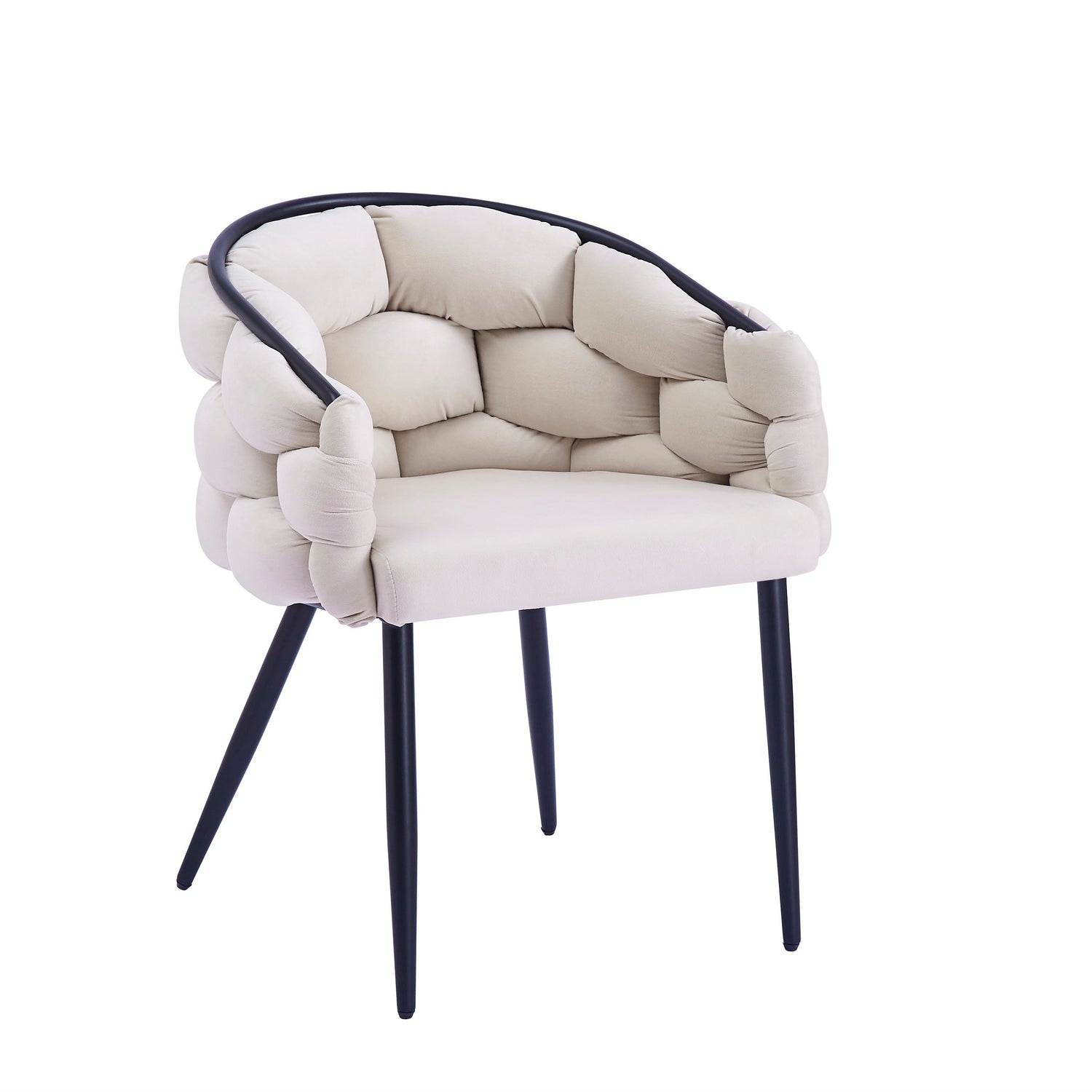 Chaise en velour beige claire Ballon