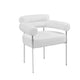 Chaise en tissu doudou blanc Paul