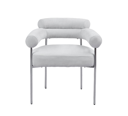 Chaise en tissu blanc Paul