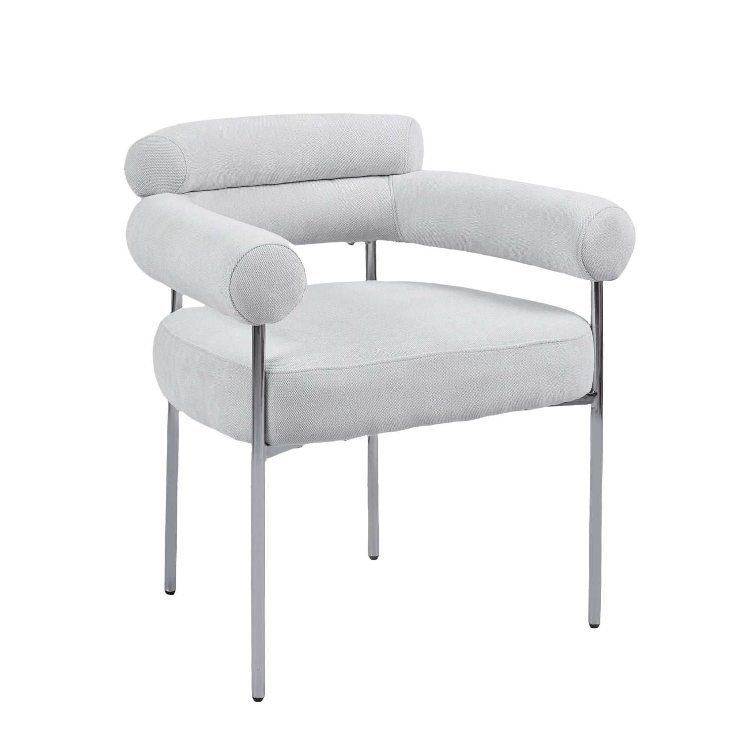 Chaise en tissu blanc Paul