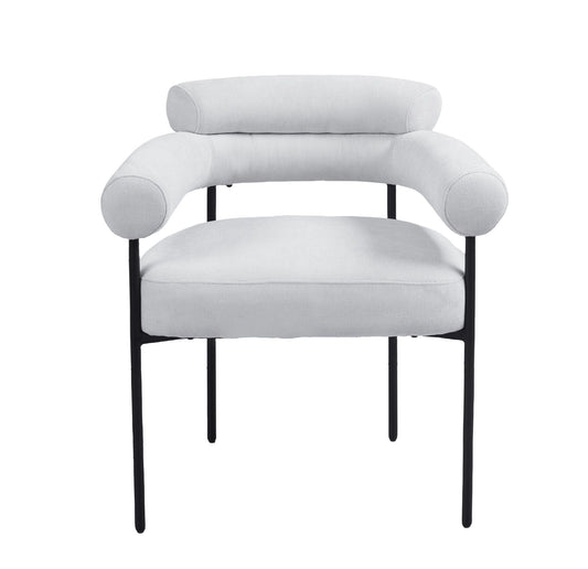 Chaise en tissu blanc Paul