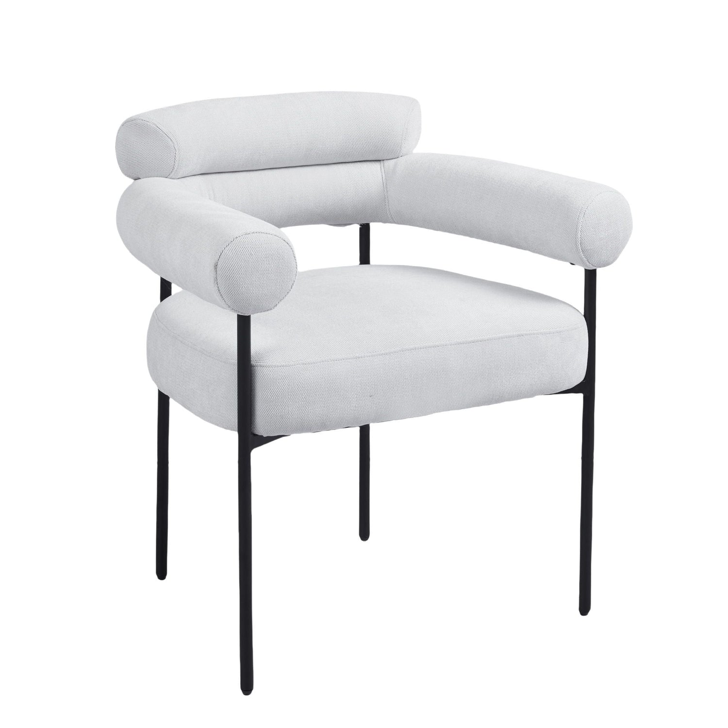 Chaise en tissu blanc Paul